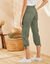 7/8-broek met tailleband in tricot (kaki)