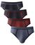 Slip ferm&eacute; coutures contrast&eacute;es, taille haute - lot de 4 (bleu jean + bordeaux)