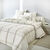 Linge de lit C&eacute;sar en coton imprim&eacute; carreaux (&eacute;cru / beige)