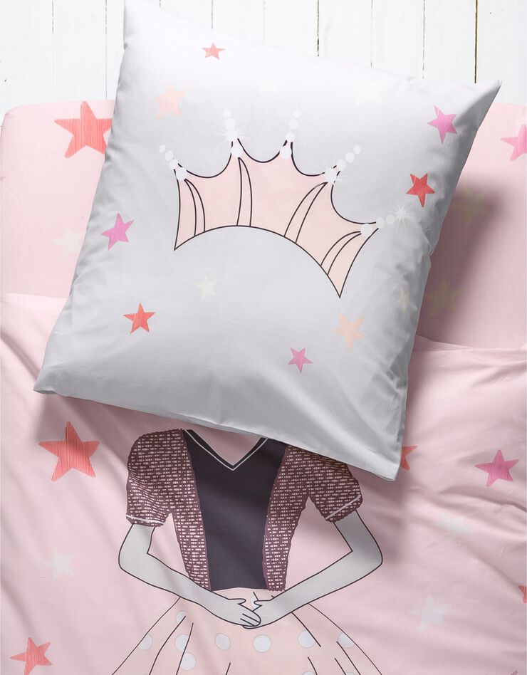 Linge de lit enfant déguisement Princesse en coton (rose poudré)