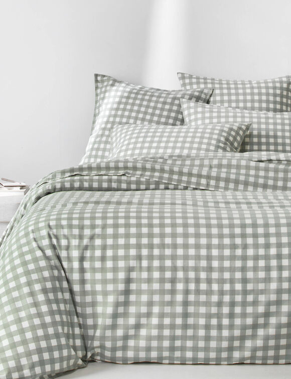 Linge de lit Lou en flanelle imprim&eacute;e (kaki clair)