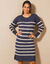 Robe pull marinière rayée (marine / doré)