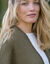 Lang vest met mohairtouch, korte mouwen (olijfgroen)