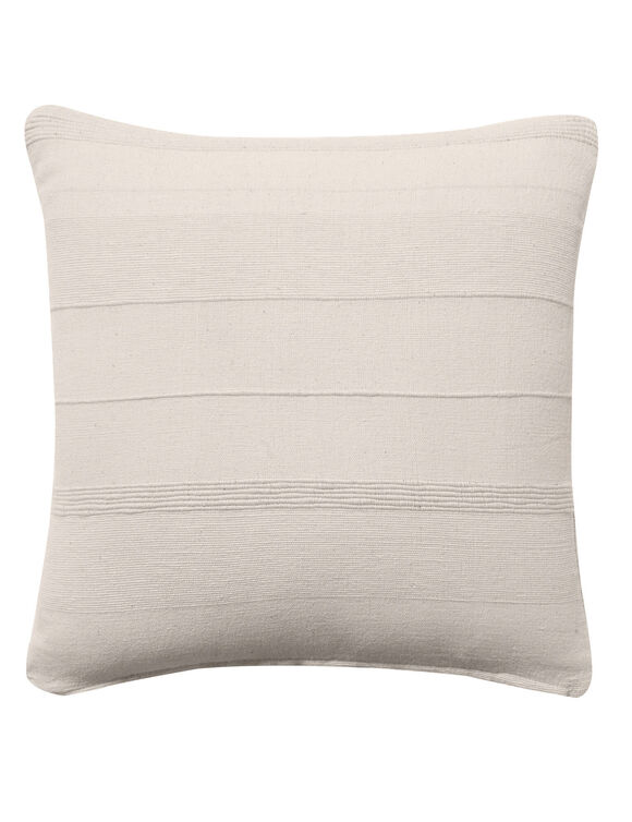Housse coussin unie coton tissage artisanal - lot de 2 (écru)