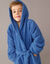 Badjas in lusjesbadstof met kap, voor kinderen (felblauw)