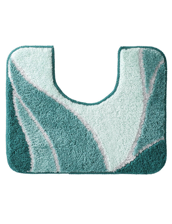 Badmatje met plantenmotief (laguneblauw)