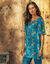 Tunique voile imprimée (bleu turquoise)