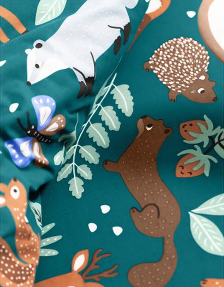 Bedlinnen voor kinderen met knuffelbeer motief in biologisch katoen, eco-verantwoord, groen Bedlinnen voor kinderen met knuffelbeer motief in biologisch katoen, eco-verantwoord, groen, hi-res image number 7