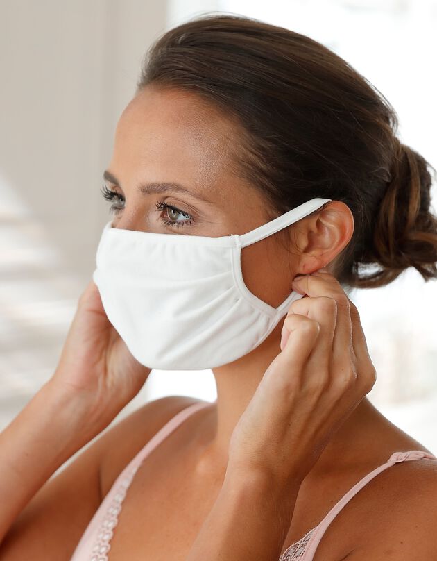 Beschermmasker UNS1 in een materiaal conform de AFNOR SPEC S76-00 normen, 120 keer wasbaar bij 60° - set van 2, wit Beschermmasker UNS1 in een materiaal conform de AFNOR SPEC S76-00 normen, 120 keer wasbaar bij 60° - set van 2, wit, hi-res