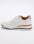 Sneakers met ritssluiting van soepel leer met zool van twee materialen (wit)