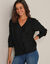 Gilet maille fantaisie, toucher doux (noir)
