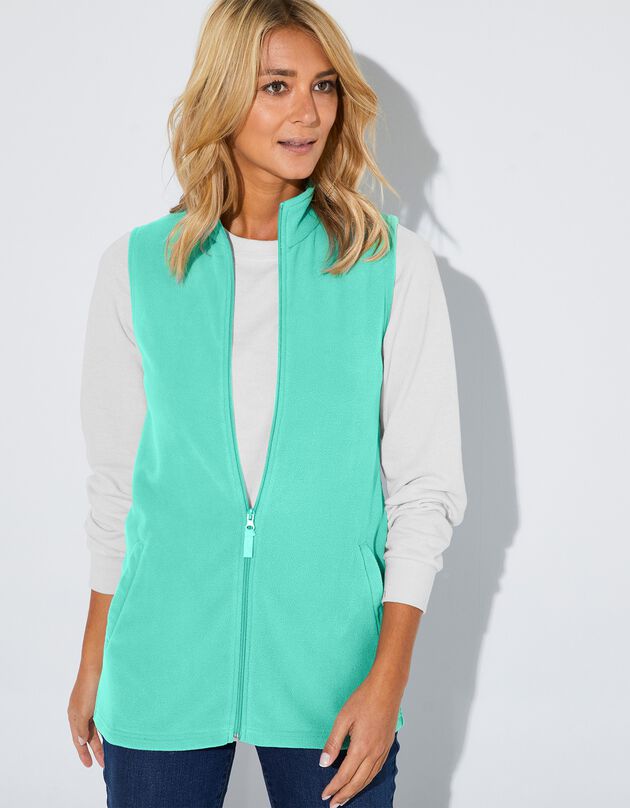 Fleece jasje met rits, zonder mouwen (watergroen) Fleece jasje met rits, zonder mouwen (watergroen)