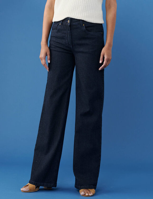 Jeans met wijde pasvorm en stretch, voor lange mensen (raw)