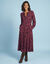 Lange jurk met knopen van bedrukte viscose, Special Petites (paars)