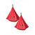 Ronde droogdoeken in badstof, geborduurd lieveheersbeestje - set van 2 (rood)