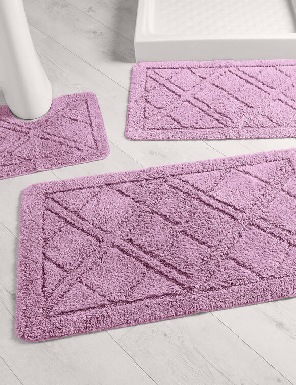 Tapis de bain losanges (parme)