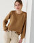 Pull col rond, maille pointelle toucher doux (taupe)