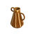 Vase grès rayures colorées 2 anses (caramel/blanc)