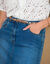 Rechte jeansrok met split (stone used)