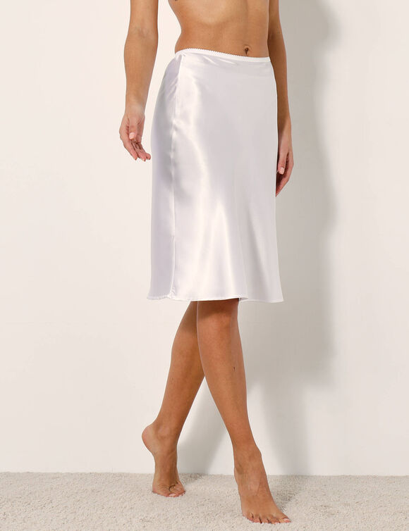 Jupon effet lissant et antistatique - long 60 cm (blanc)
