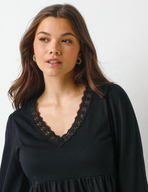 Tunique détails macramé (noir)