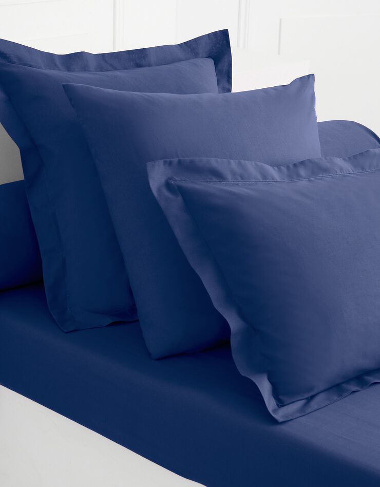 Linge de lit uni coton (marine)