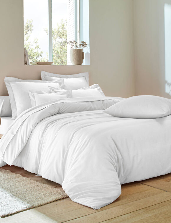 Linge de lit uni - coton 57 fils/cm&sup2; (blanc)