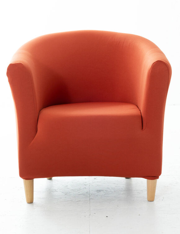 Effen, bi-rekbare hoes voor kuipzetel (terracotta)