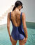 Maillot de bain 1 pi&egrave;ce iris&eacute; Padula, sans armatures (marine / bleu)