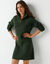 Robe pull col camionneur, maille côtelée en laine mélangée (vert olive)