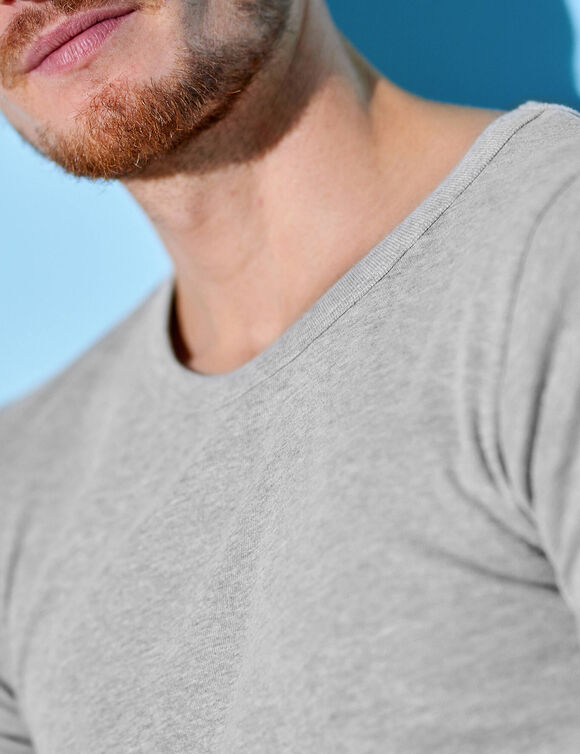 T-shirt met ronde hals - herenondergoed, set van 3 (chiné grijs)