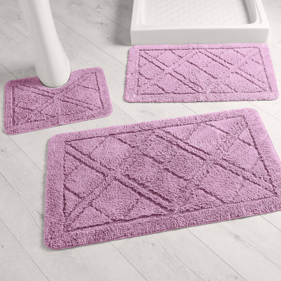 Tapis de bain losanges (parme)
