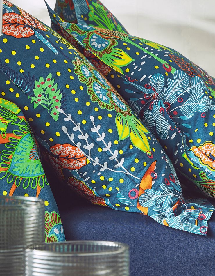 Linge de lit Laureline coton (bleu)