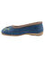 Ballerinasloffen van wolvilt met een bloemapplicatie (indigo)