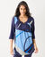 Tuniek met V-hals en grafische print (marine / grijs)