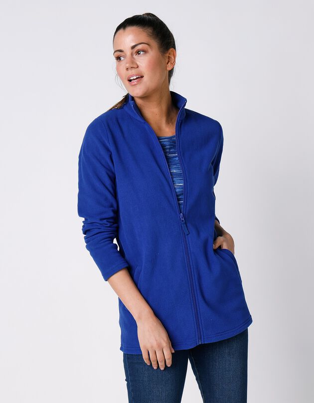 Veste polaire zippée manches longues (bleu dur)