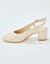 Slingback pumps van LWG-gecertificeerd leer (cr&egrave;me)