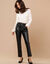 Nauwsluitende 7/8-broek, gecoat aspect (zwart)