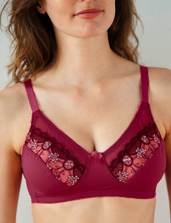 Soutien-gorge grand maintien microfibre Caminata - sans armatures (cerise)