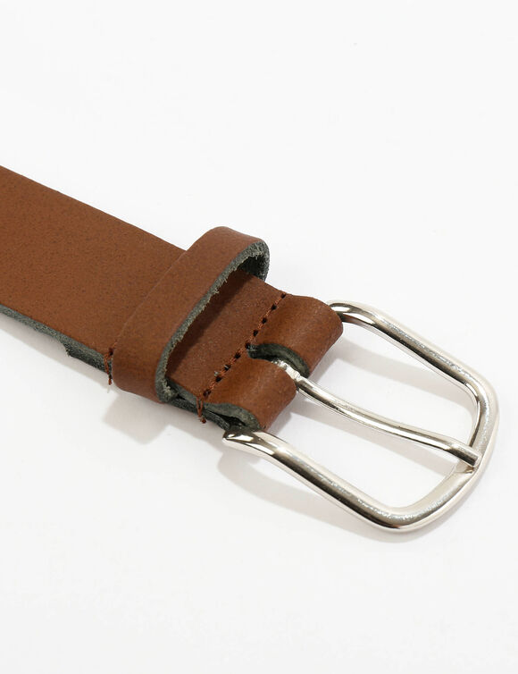 Ceinture en croûte de cuir tannage végétal (caramel)