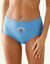 Maxislip in stretchkatoen met "pauw" print - set van 4 (blauw)