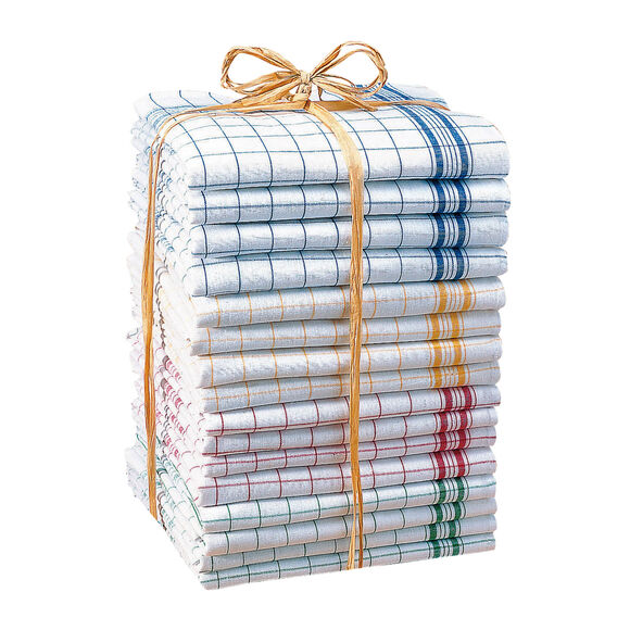 Droogdoek met ruitjes - sets (witte fond)