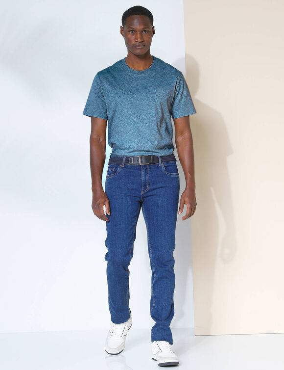 T-shirt met ronde hals en korte mouwen (chin&eacute; azuurblauw)