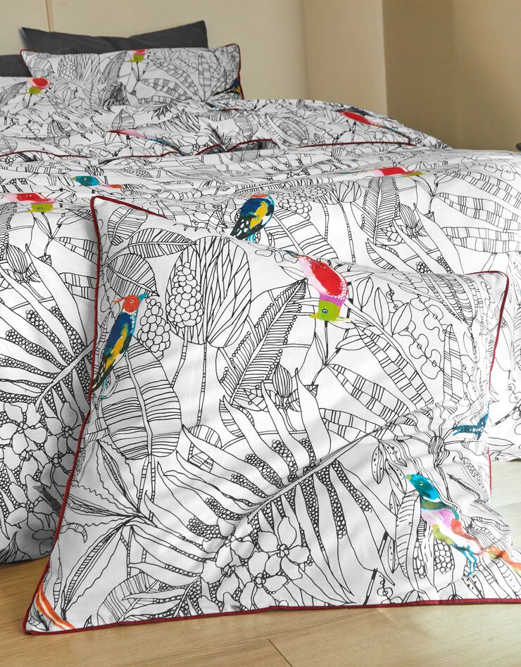 Linge de lit Diana en coton à motifs feuillage et oiseaux, blanc Linge de lit Diana en coton à motifs feuillage et oiseaux, blanc, hi-res image number 2