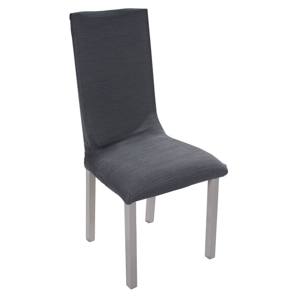 Housse chaise unie extensible - housse intégrale ou assise seule (gris)