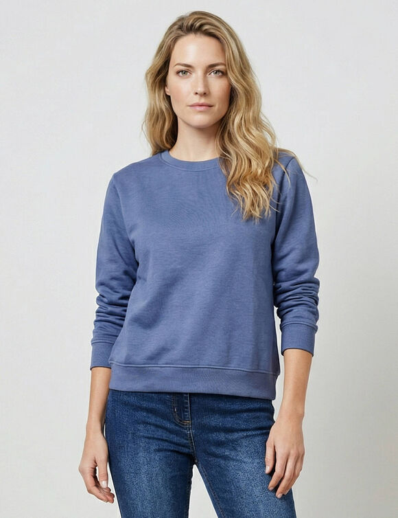 Sweat molleton uni (bleu lavande)