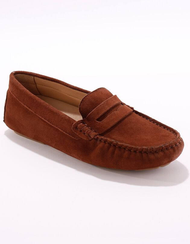 Mocassins in splitleer - bruin (bruin)