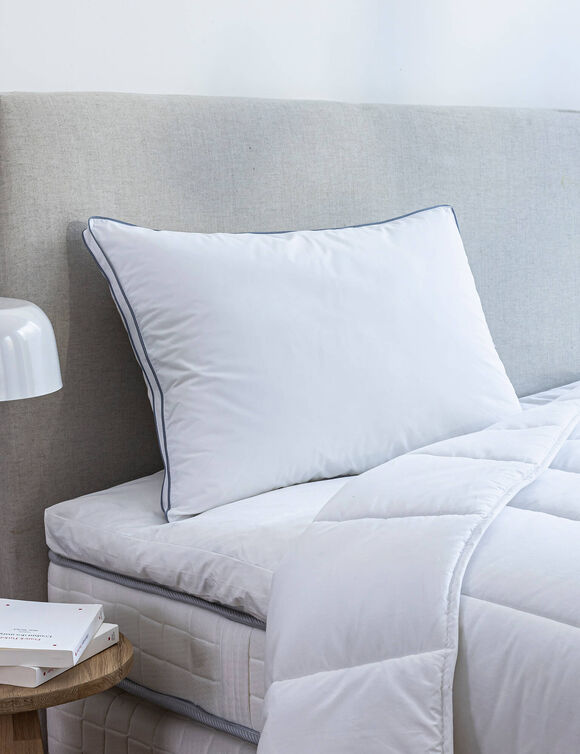 Oreiller percale coton Qualigel ferme (blanc)