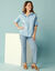 Oversized hemd voor Kleine Lengtes, lange mouwen, popeline (blauw)