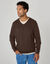 Pull col V 80% laine (marron)